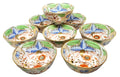 Vintage Y. T. Japanese Set of 8 Floral & Gold Rice Bowls Hand Painted Hong Kong